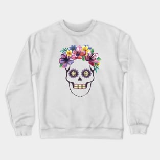 Santa Muerte with flowers Crewneck Sweatshirt